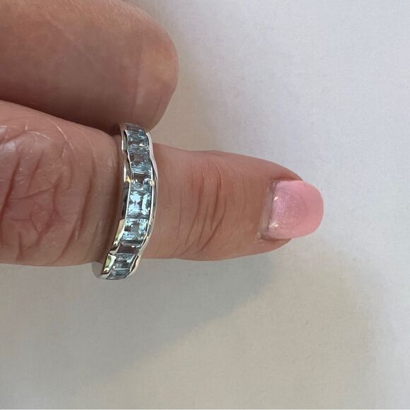 Stunning Ladies Sterling Silver Topaz Size 7 Designer Ring - Picture 4 of 7